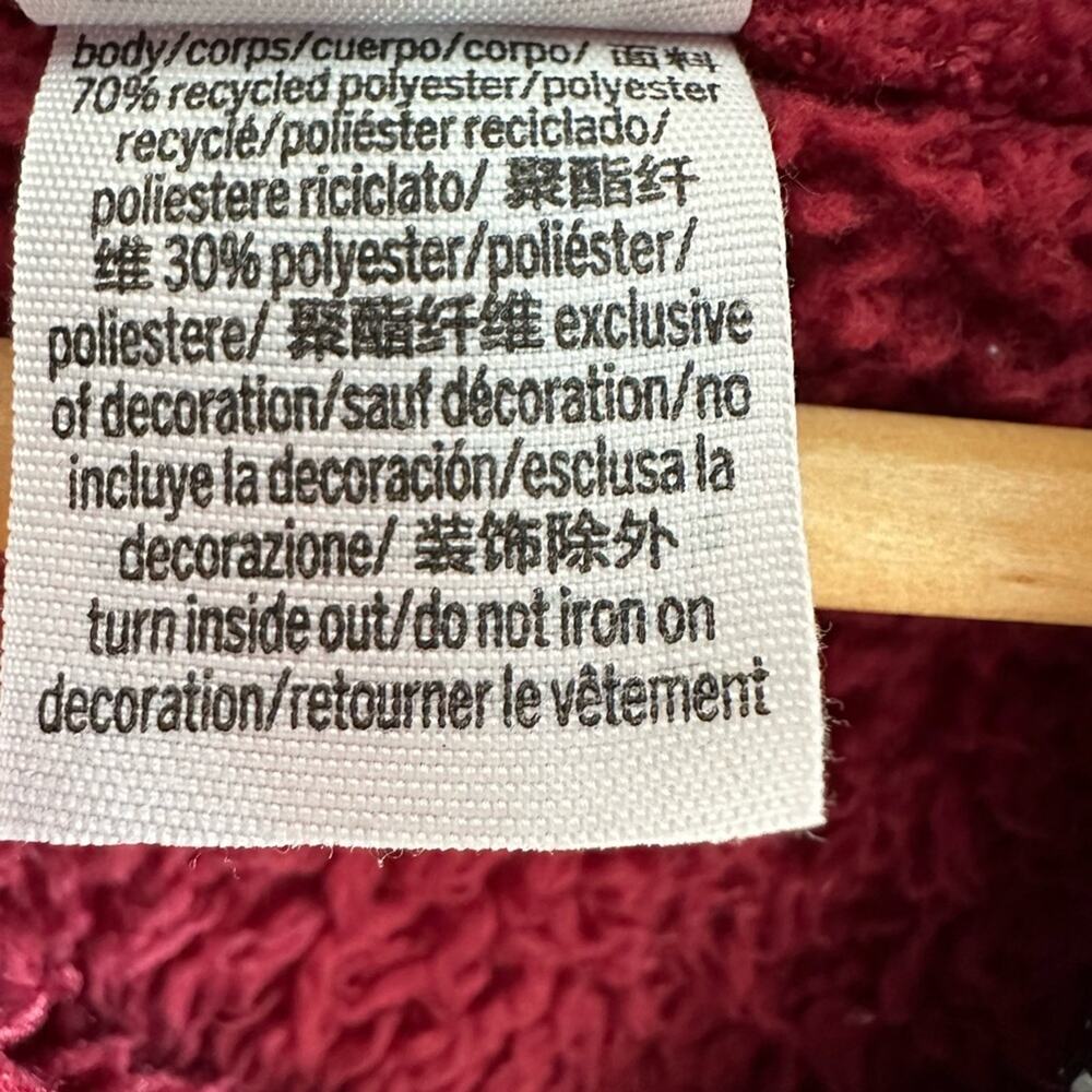 PINK Teddy Full-Zip sherpa maroon burgundy red Large - Picture 7 of 8